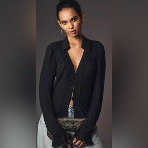 NWT Anthropologie Textured Button-down top size Large